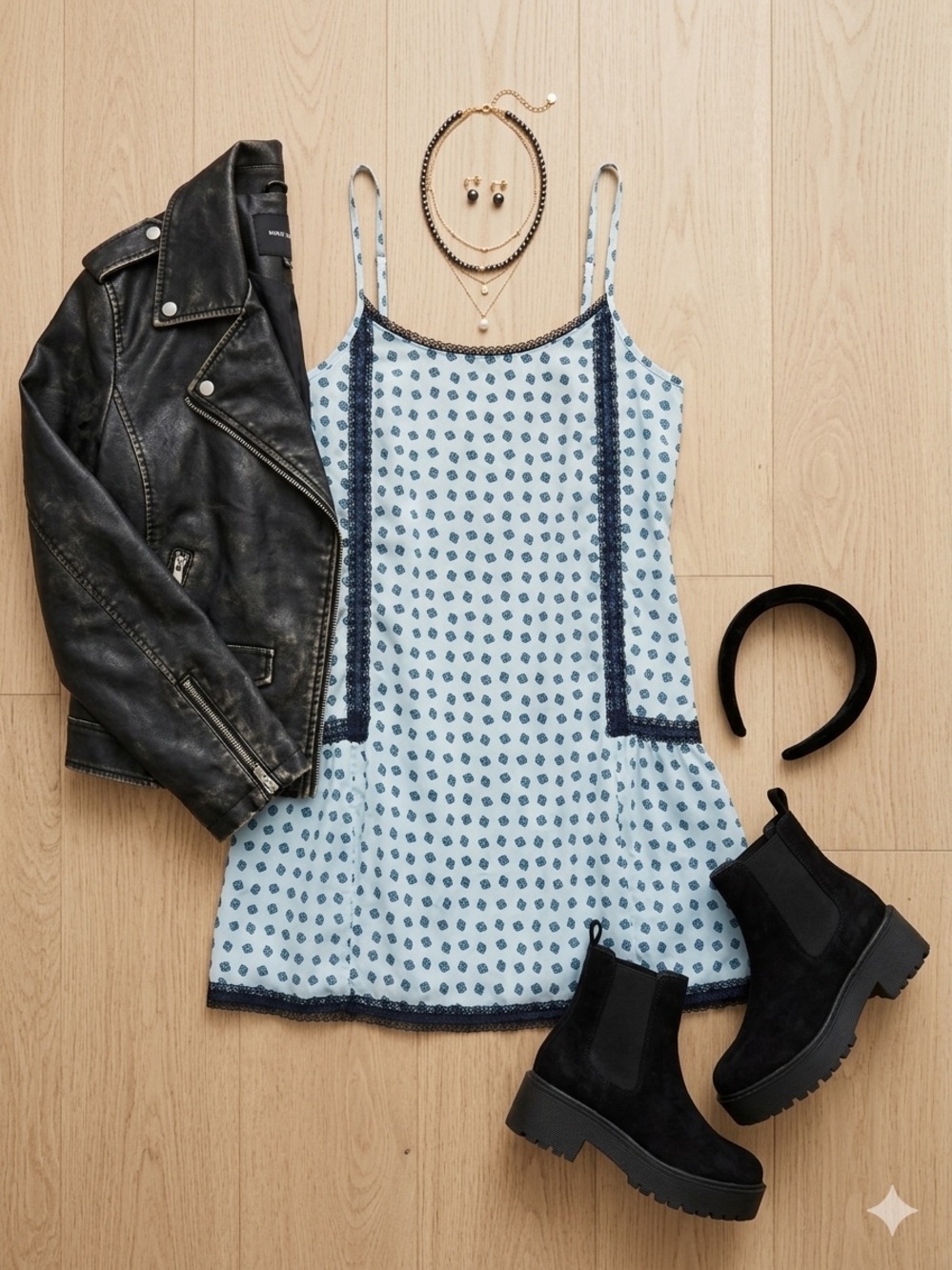 Aerie Teal and Navy Medallion Slip Dress